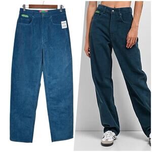 Empyre Deep Teal Wide-Leg Corduroy Pants
